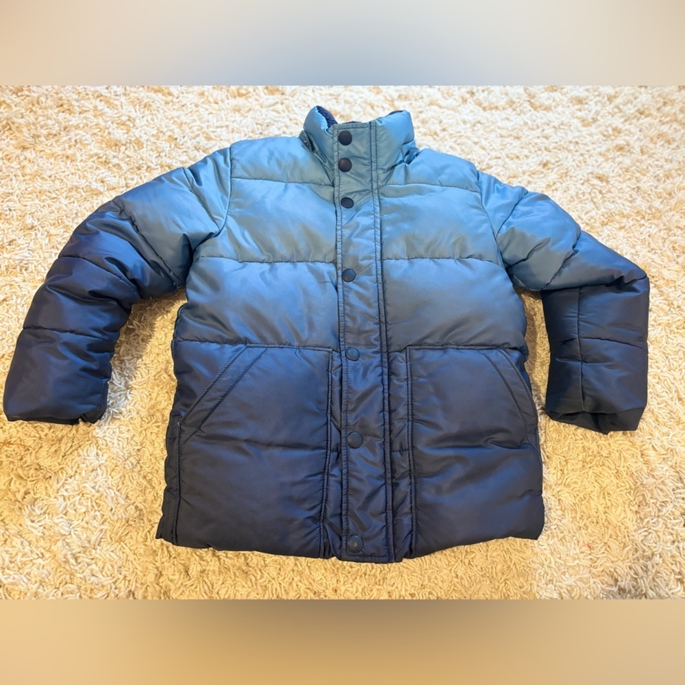 GAP Kids Navy and Blue Ombré Puffer Jacket